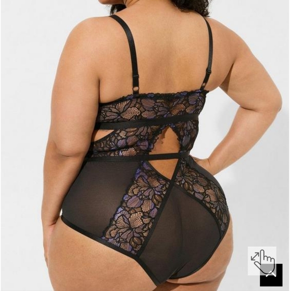 NWT Torrid Moody Butterflies Cutout Bodysuit Lingerie - Picture 2 of 3